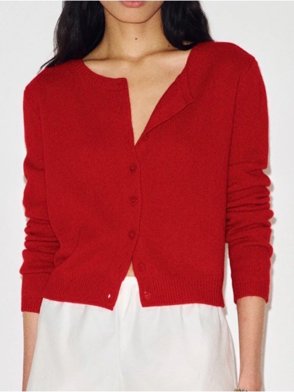 Reformation Red Clara Cashmere Cardigan